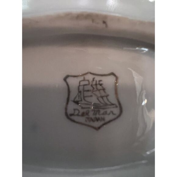 Vintage Del Mar Trinket Dish / Ashtray Gold Rose Floral Japan Art Porcelain - Picture 10 of 10